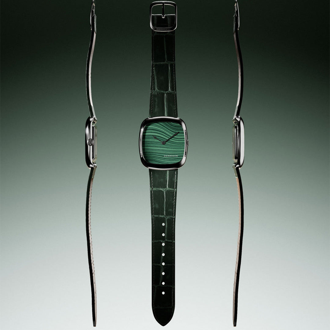 Natural Malachite Stone in Steel