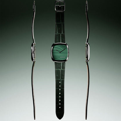Natural Malachite Stone in Steel