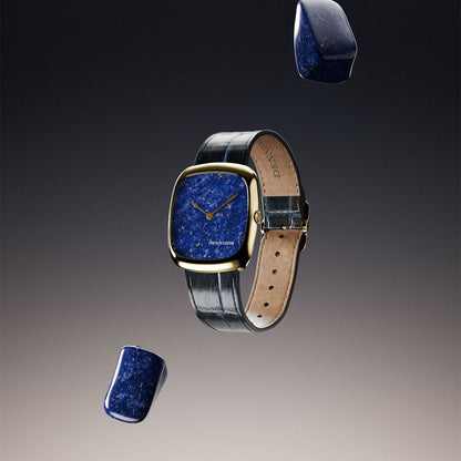 Natural Stone Lapis Lazuli in Gold