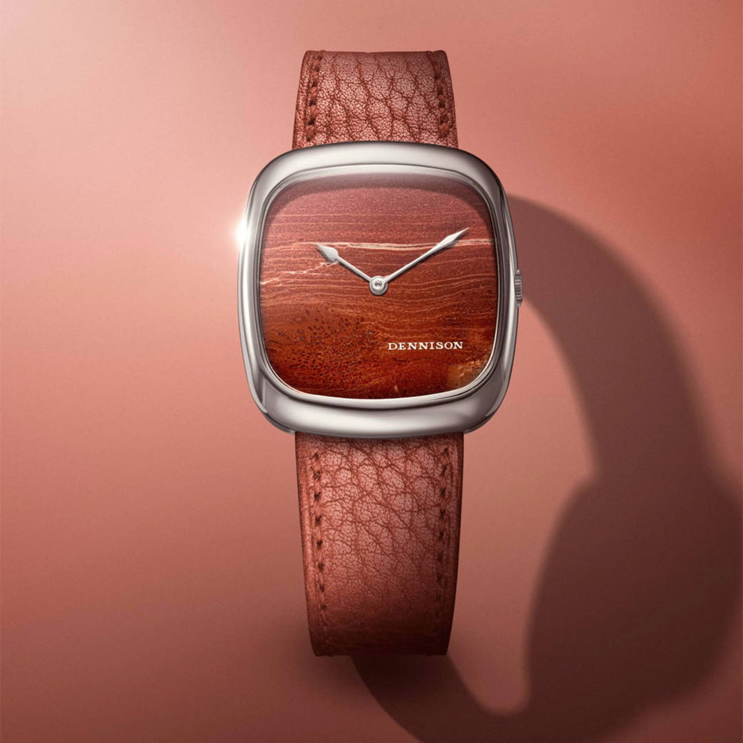 Natural Red Agate Stone In Steel