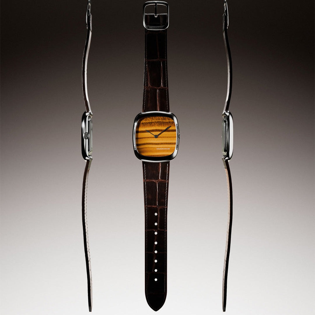 Natural Stone Tiger Eye in Steel