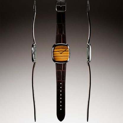 Natural Stone Tiger Eye in Steel