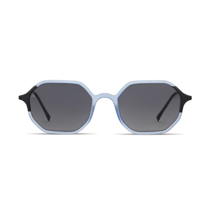 Two-tone Matte Crystal Blue Sunglasses – Octagonal