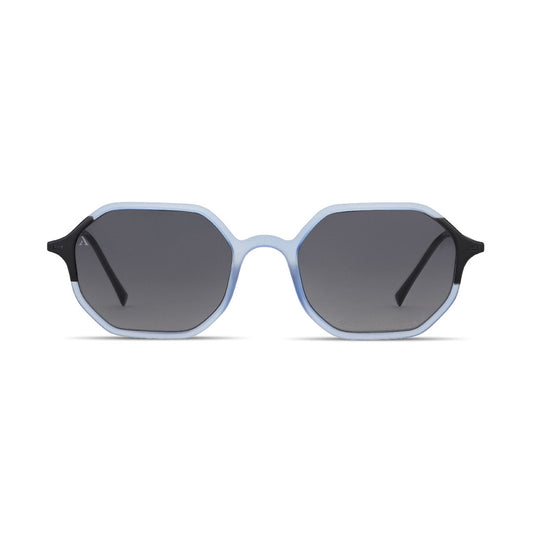 Two-tone Matte Crystal Blue Sunglasses – Octagonal