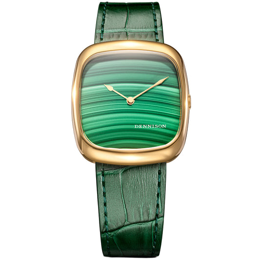 Natural Malachite Stone in Gold