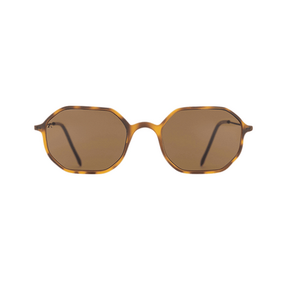Matte Havana Brown Sunglasses-Octagonal