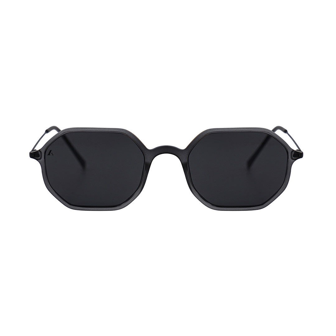 Dark Matte Gray Sunglasses - Octagonal
