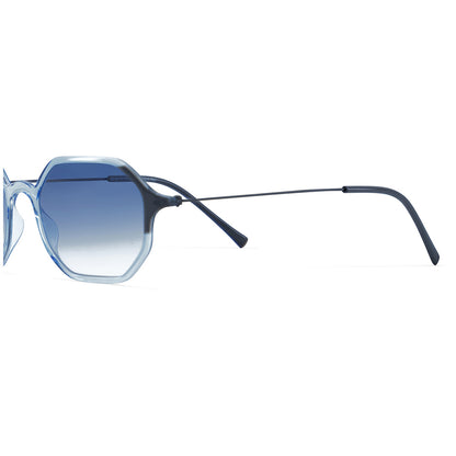 Two-tone Shiny Crystal Blue Sunglasses – Octagonal