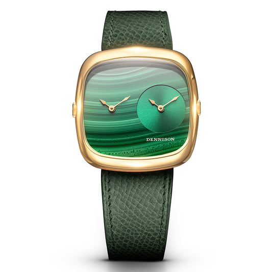 ALD Dual Time - Malachite – Green Sunray In Gold