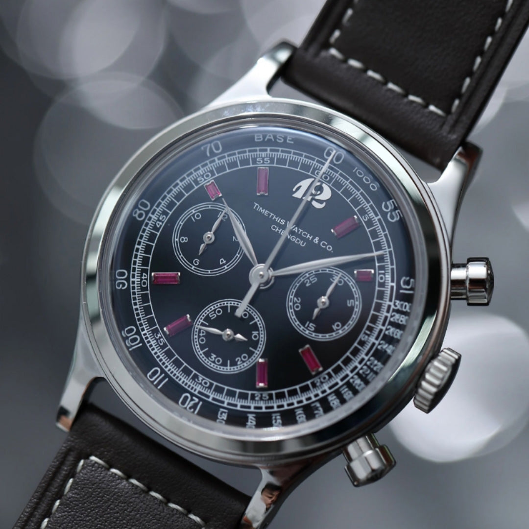 Vintage Chrono Black- Ruby