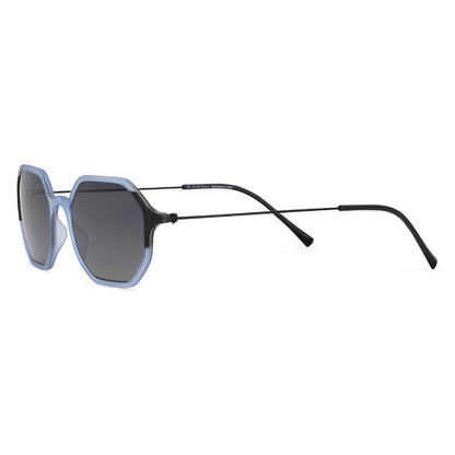 Two-tone Matte Crystal Blue Sunglasses – Octagonal