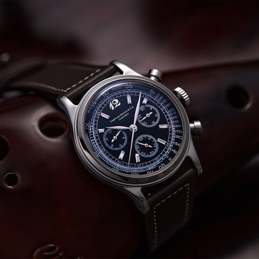 Vintage Mechanical Chrono - Obsidian Diamonds
