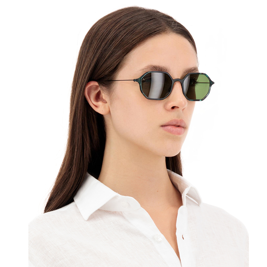 Matt Green Marble Sunglasses– Octagonal