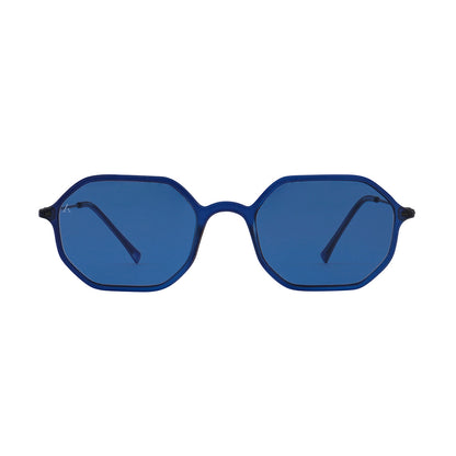 Matte Dark Blue Sunglasses - Octagonal