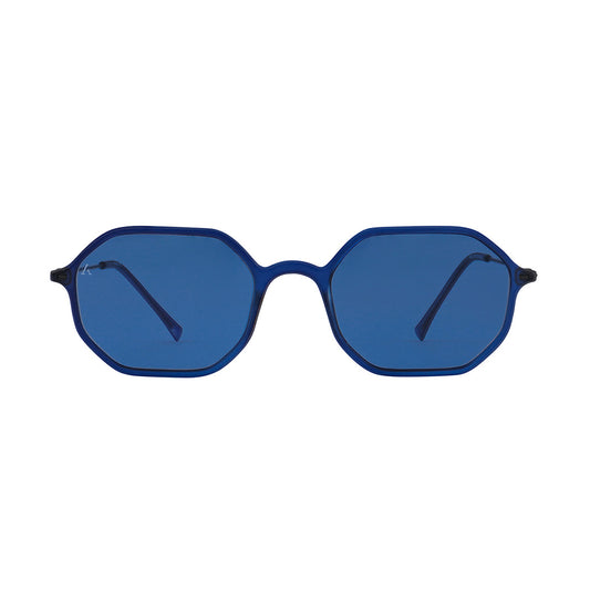 Matte Dark Blue Sunglasses - Octagonal