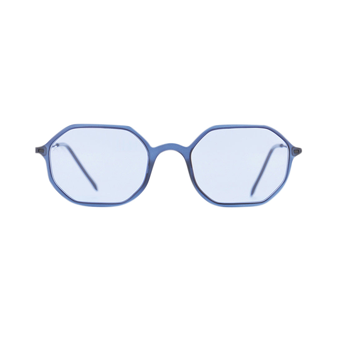 Matte Blue Navy Sunglasses-Octagonal