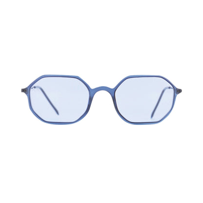 Matte Blue Navy Sunglasses-Octagonal