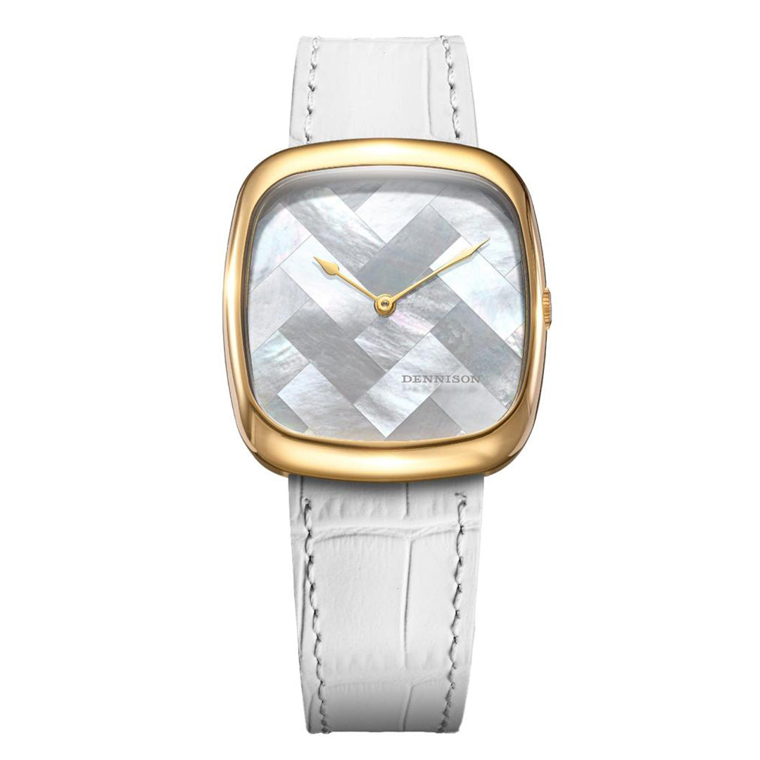 White MOP "Ghost" In Gold