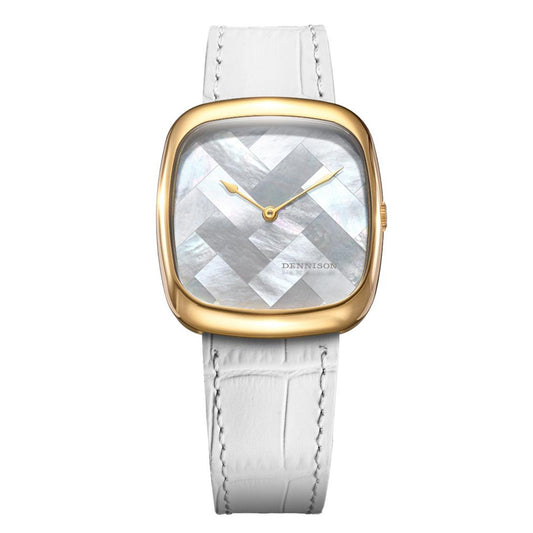 White MOP "Ghost" In Gold