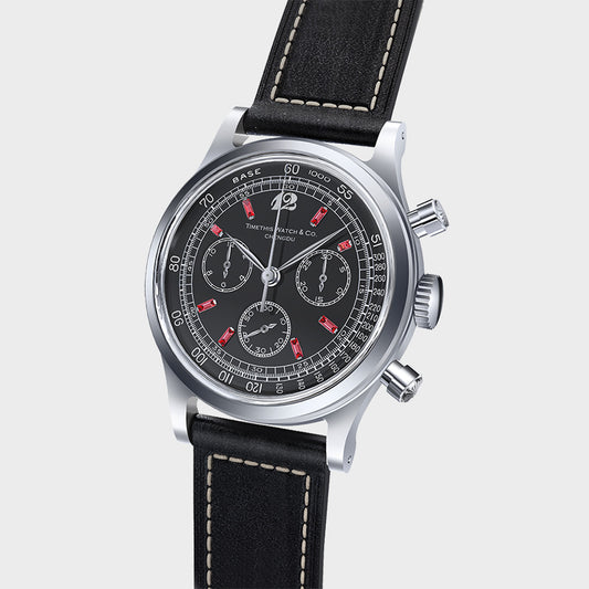 Vintage Chrono Black- Ruby