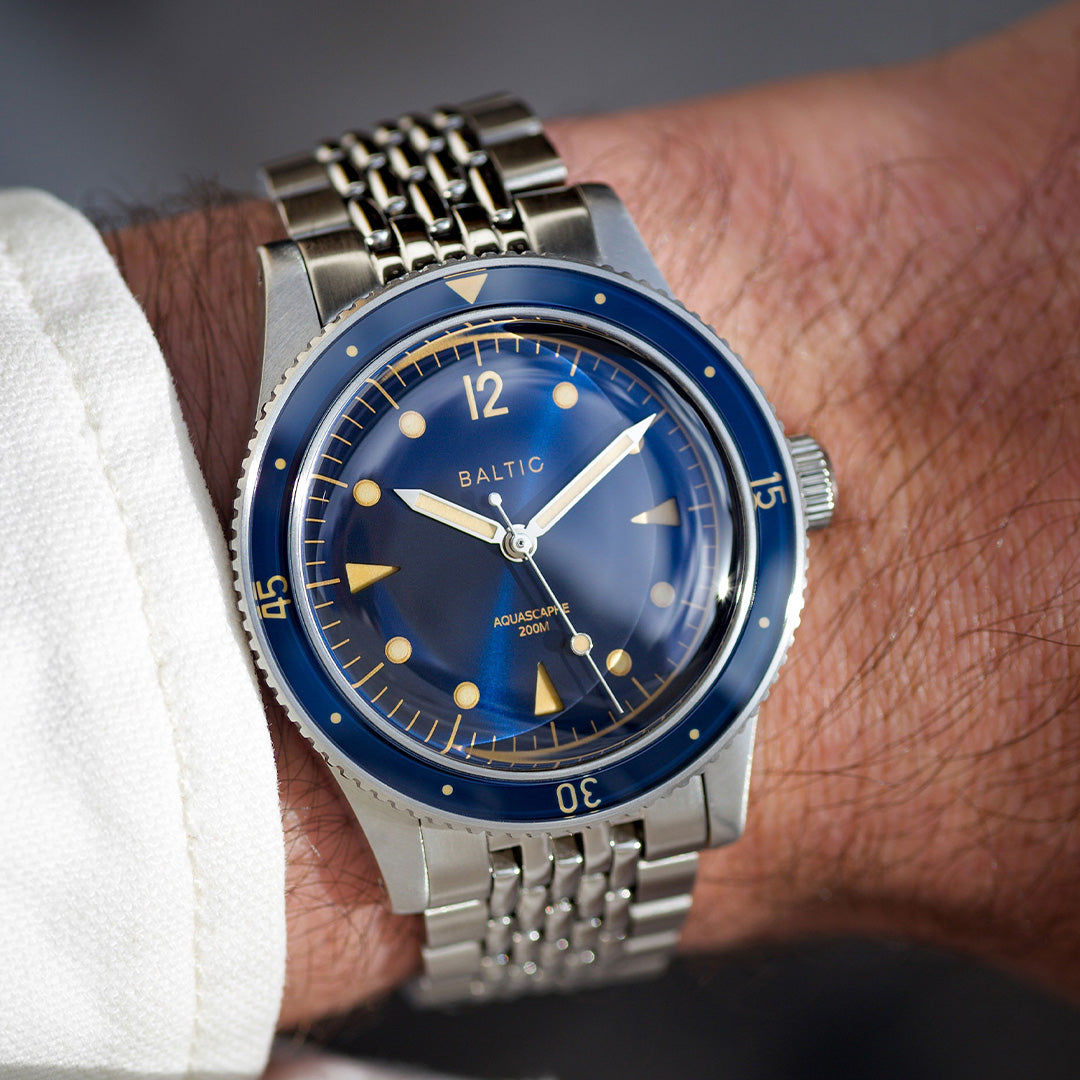 時計 BALTIC AQUASCAPHE 200m Aquascaphe Classic Blue Gilt – Time Keeper