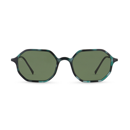 Matt Green Marble Sunglasses– Octagonal