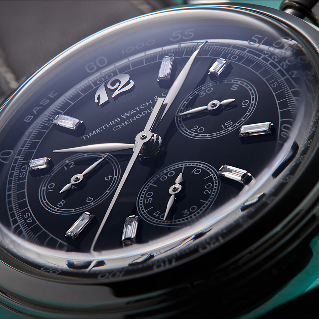 Vintage Chrono - Obsidian Black - Diamonds
