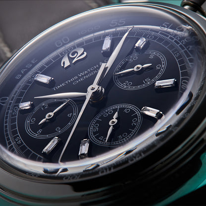 Vintage Chrono - Obsidian Black - Diamonds