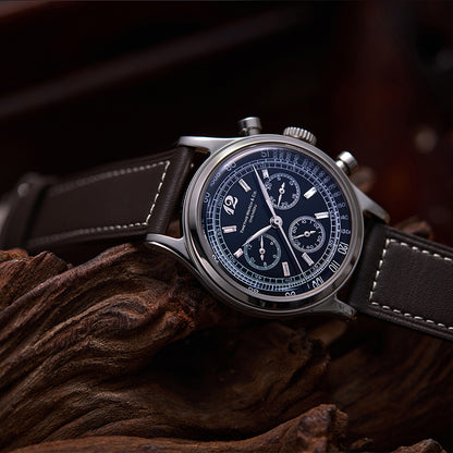 Vintage Chrono - Obsidian Black - Diamonds