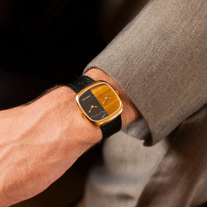 ALD Dual Time - عين النمر- ماربل بالذهب - ALD Dual Time - عين النمر بالذهب