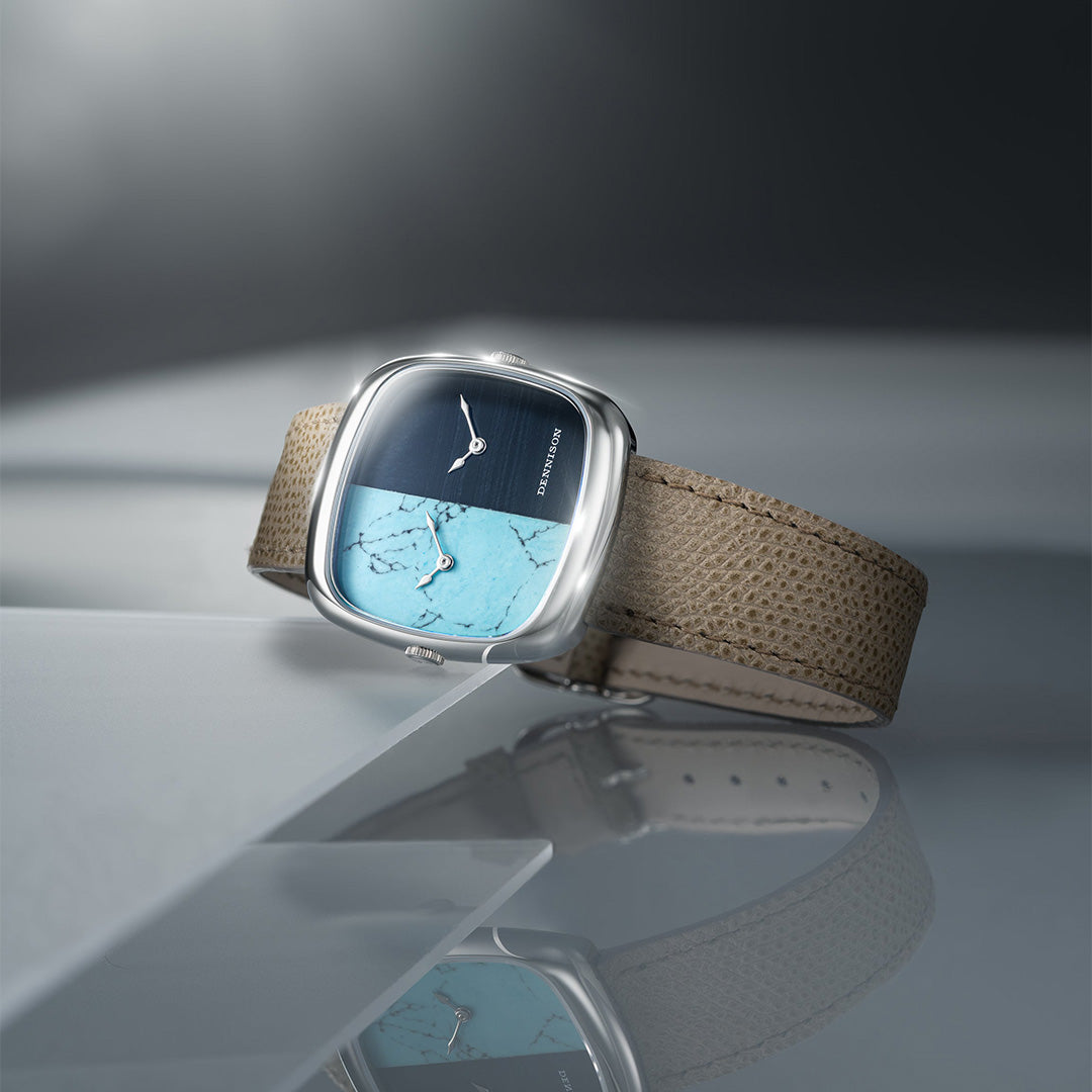 ALD Dual Time – Turquoise & Falcon Eye Stone In Steel