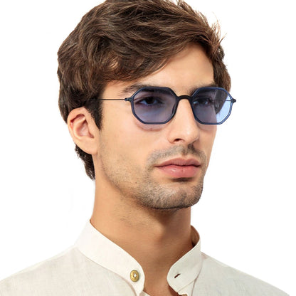Matte Dark Blue Sunglasses - Octagonal