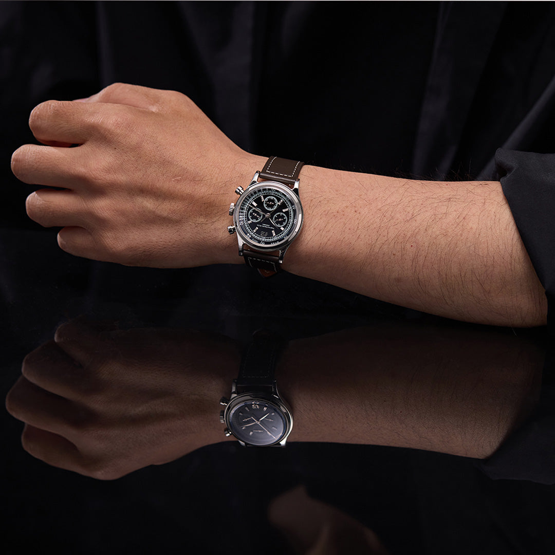 Vintage Chrono - Obsidian Black - Diamonds
