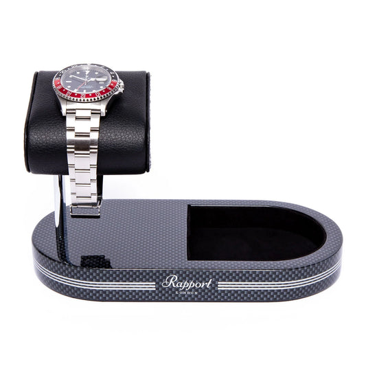 Formula Watch Stand With Tray - Carbon Fibre