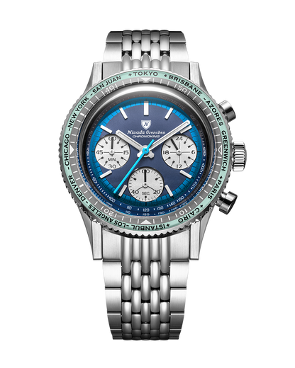 Chronoking Racing Blue Lagoon- Interchangeable Bezel