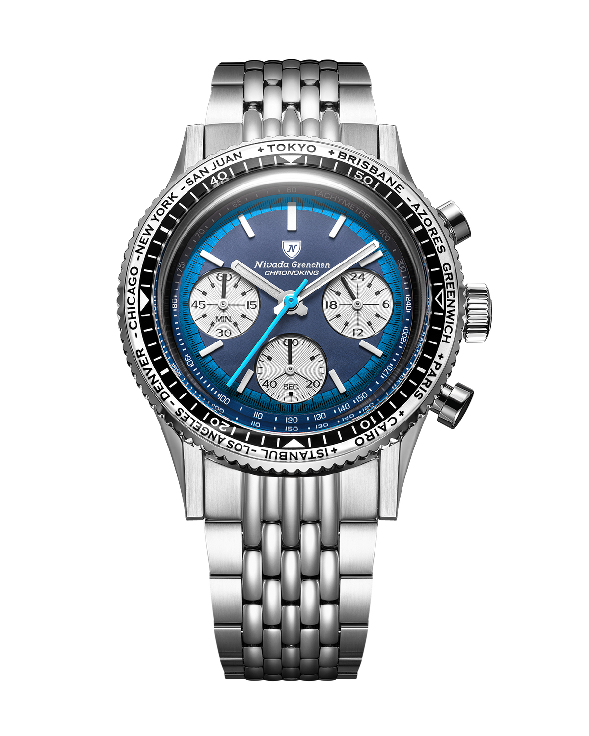 Chronoking Racing Blue Lagoon- Interchangeable Bezel