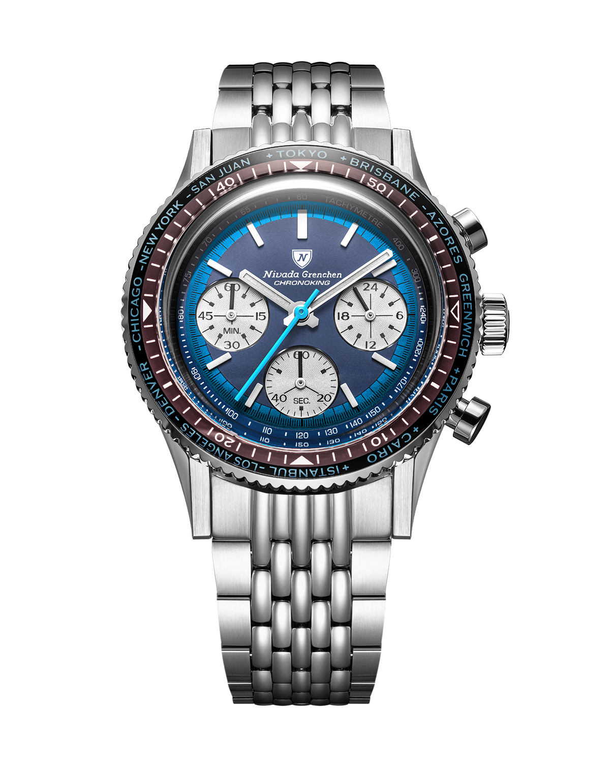 Chronoking Racing Blue Lagoon- Interchangeable Bezel