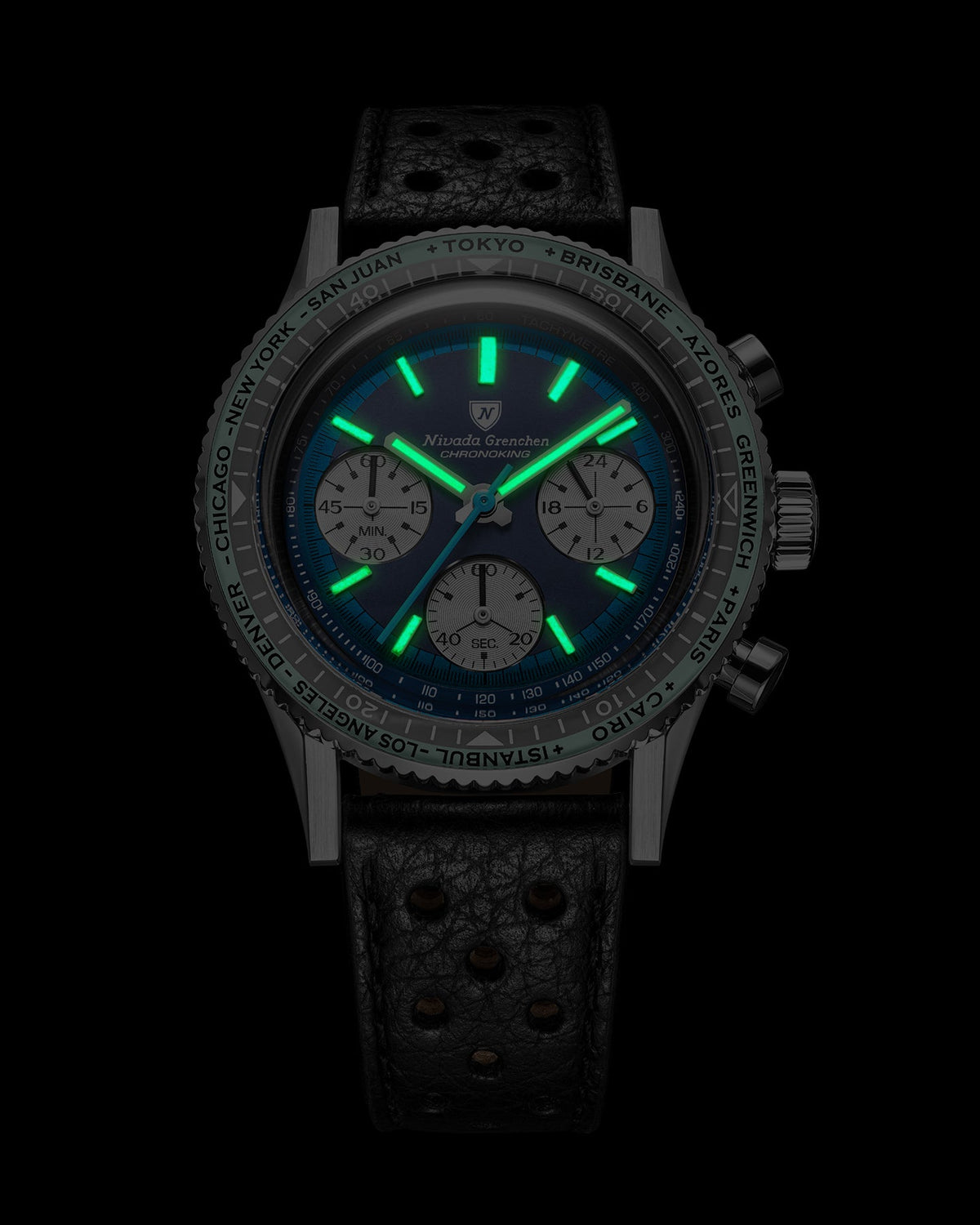 Chronoking Racing Blue Lagoon- Interchangeable Bezel