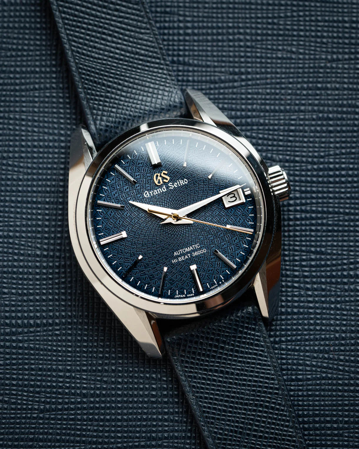 Navy Saffiano Signature Strap