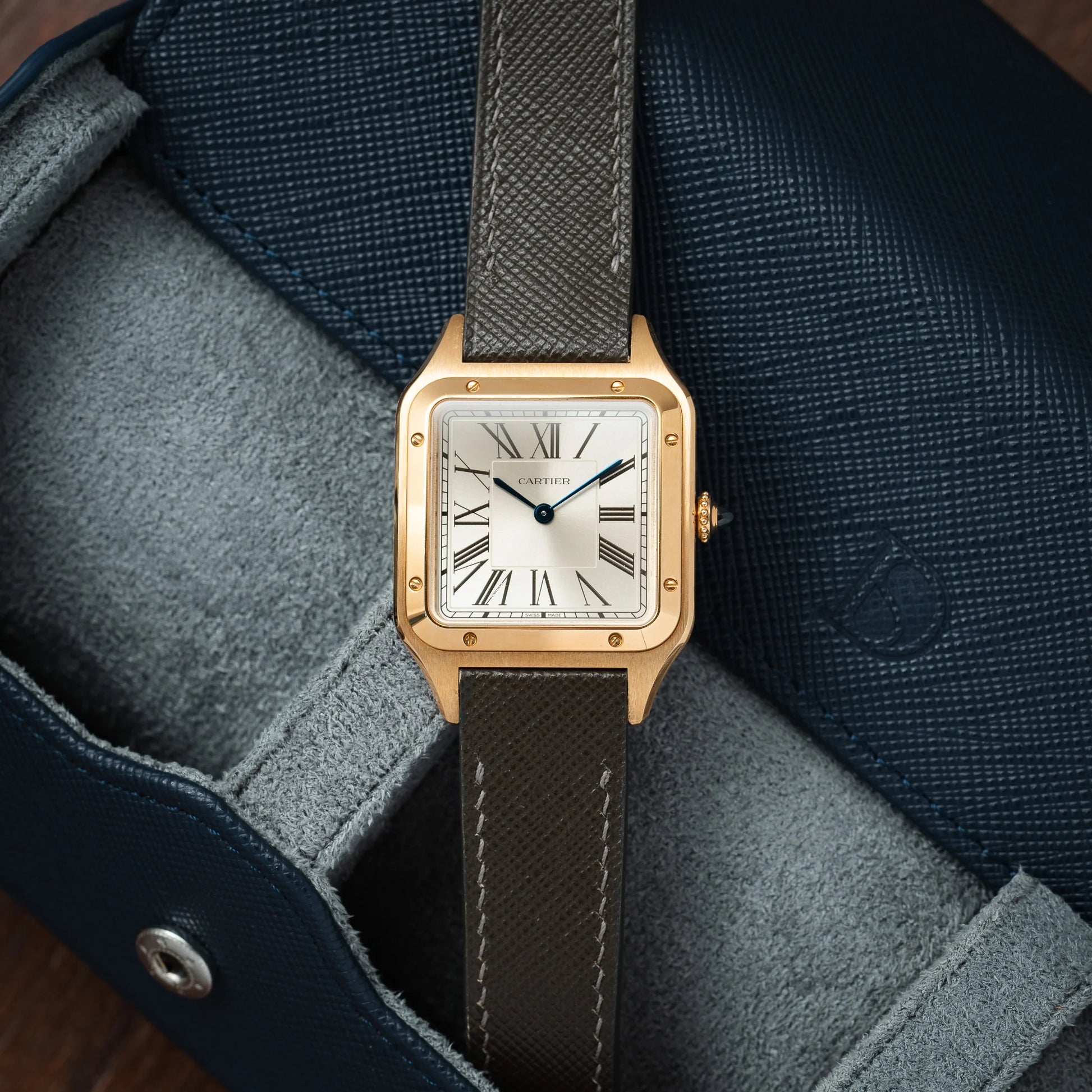 Grey Saffiano Santos-Dumont Strap by Delugs Straps Time Keeper