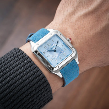 Baby Blue Alcantara Santos-Dumont Strap by Delugs Straps Time