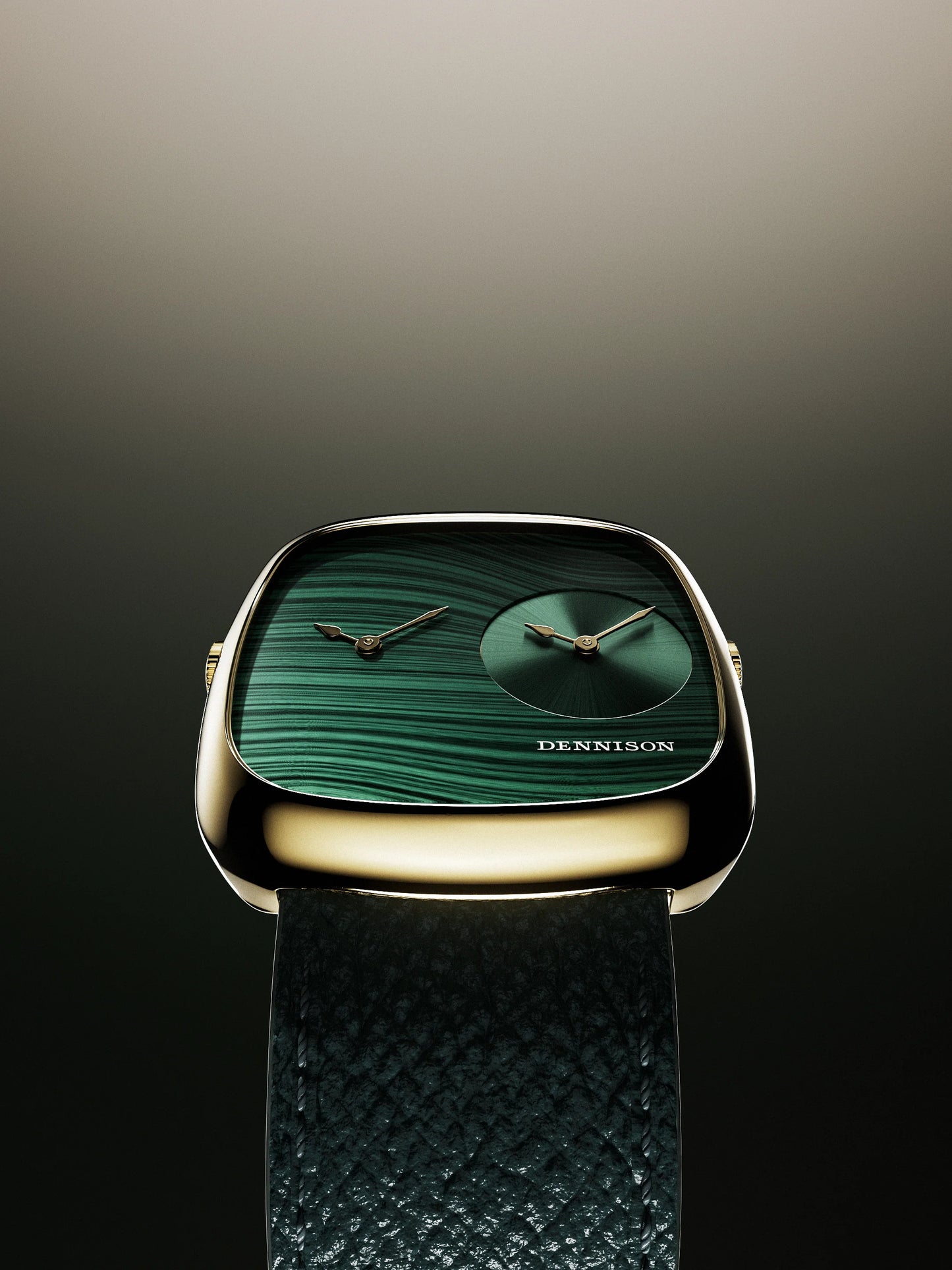 ALD Dual Time - Malachite – Green Sunray In Gold