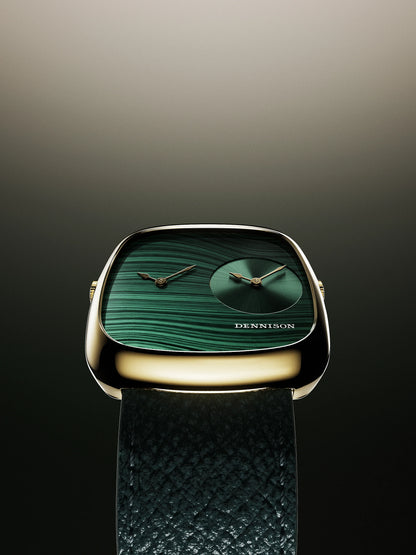 ALD Dual Time - Malachite – Green Sunray In Gold
