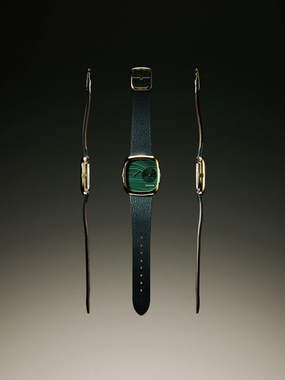 ALD Dual Time - Malachite – Green Sunray In Gold