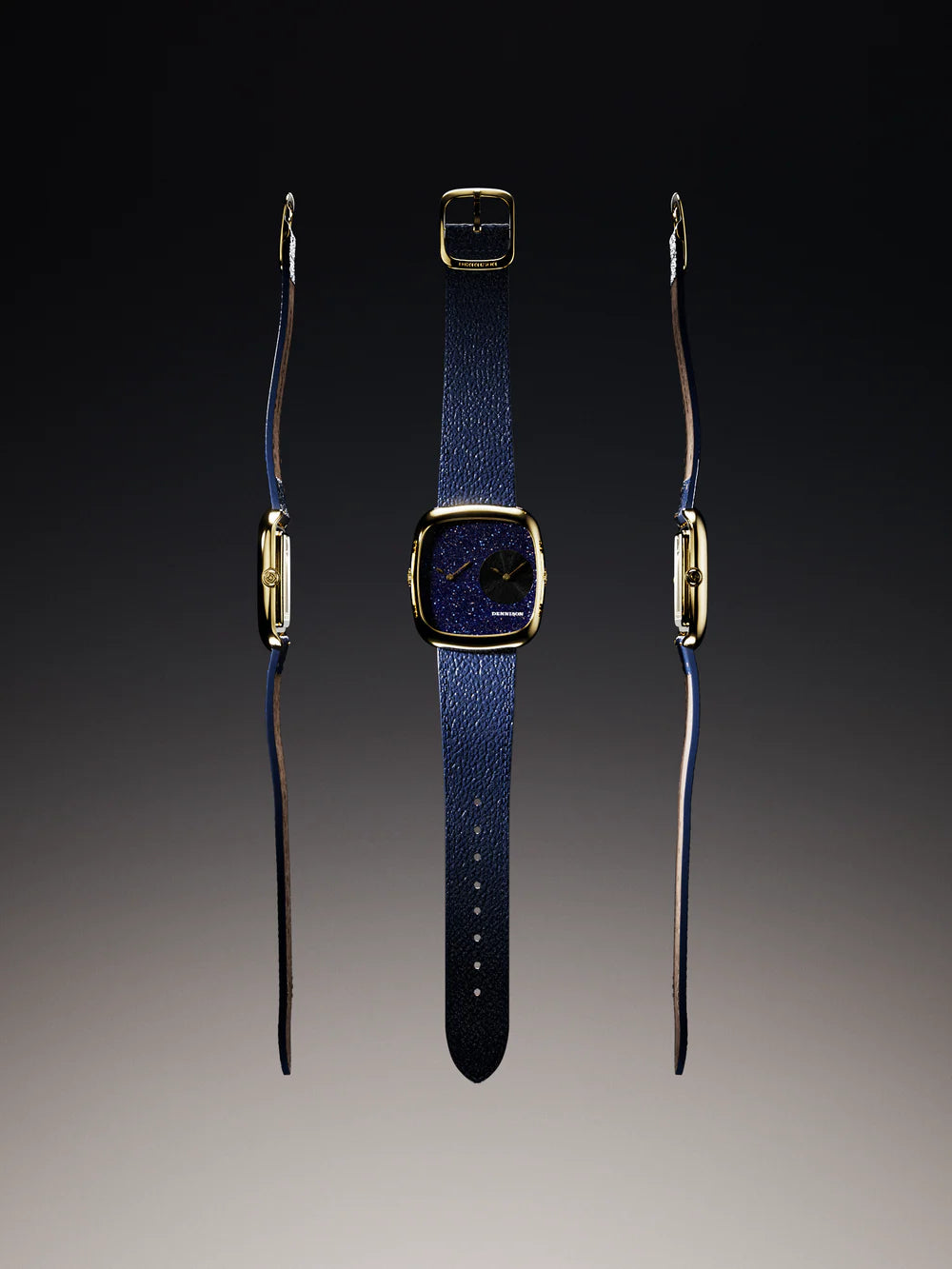 ALD Dual Time – Aventurine – Black Sunray In Gold