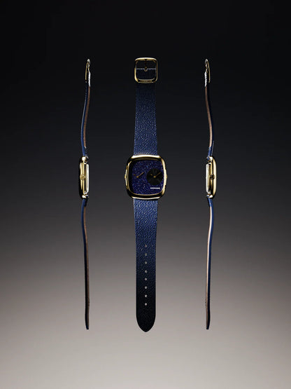 ALD Dual Time – Aventurine – Black Sunray In Gold