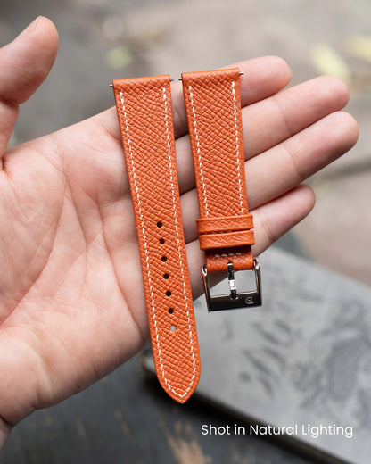 Orange Epsom Slim Strap