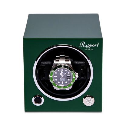 EVO Cube 1 Watch Winder Digital Racing Green by Rapport London Time Keeper
