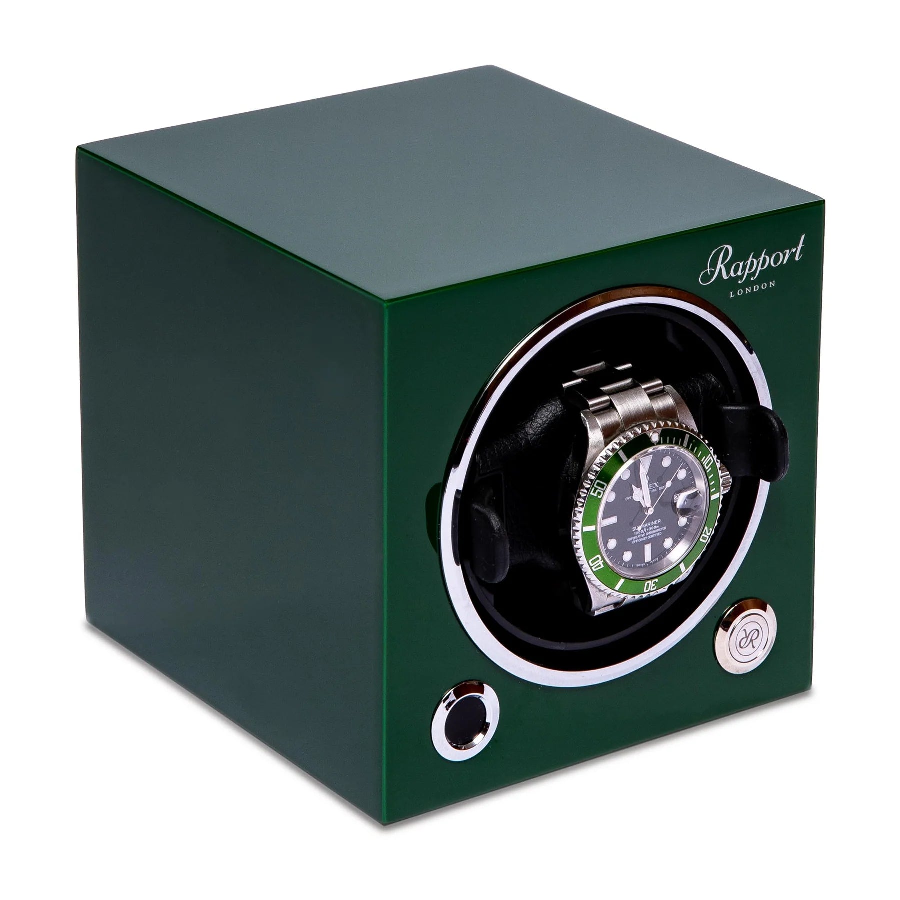 EVO Cube 1 Watch Winder Digital Racing Green by Rapport London