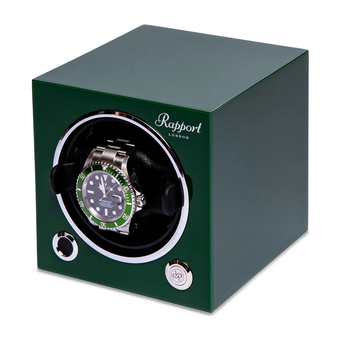 EVO Cube 1 Watch Winder Digital Racing Green by Rapport London Time Keeper